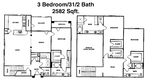 2,582 sq ft floorplan layout