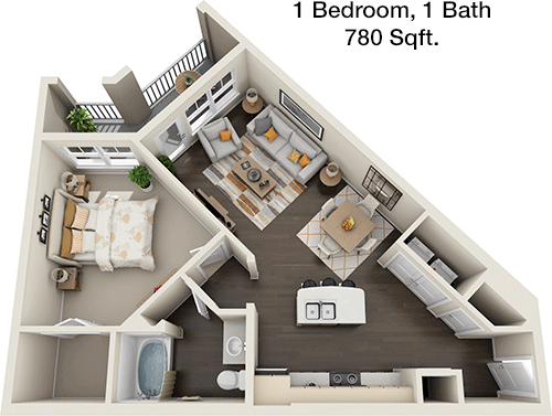 780 sq ft floorplan layout