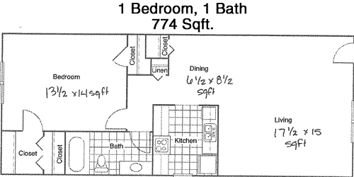 774 sq ft floorplan layout