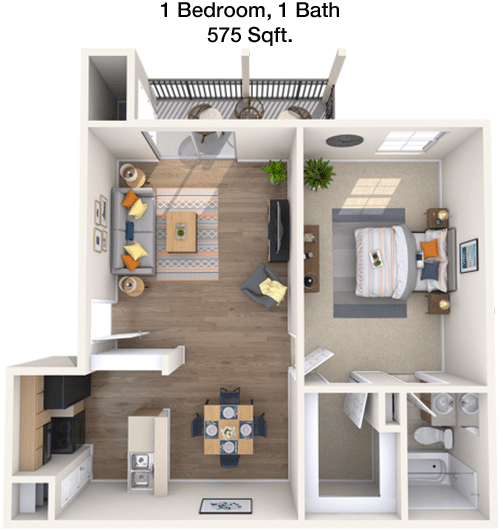 575 sq ft floorplan layout