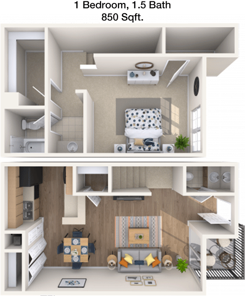 850 sq ft floorplan layout