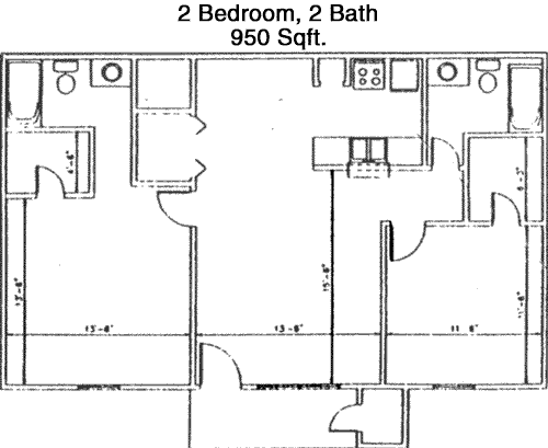 950 sq ft floorplan layout