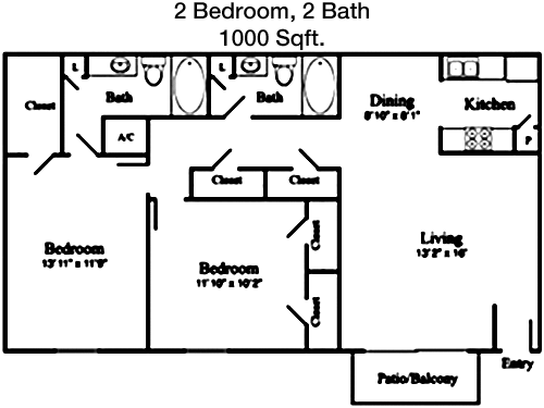 1,000 sq ft floorplan layout