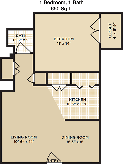 650 sq ft floorplan layout