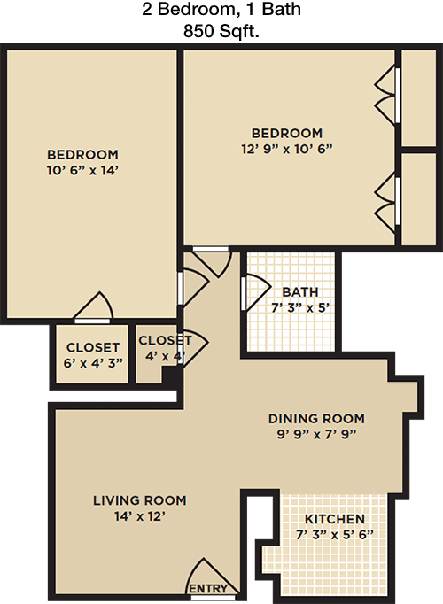 850 sq ft floorplan layout