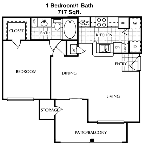 717 sq ft floorplan layout