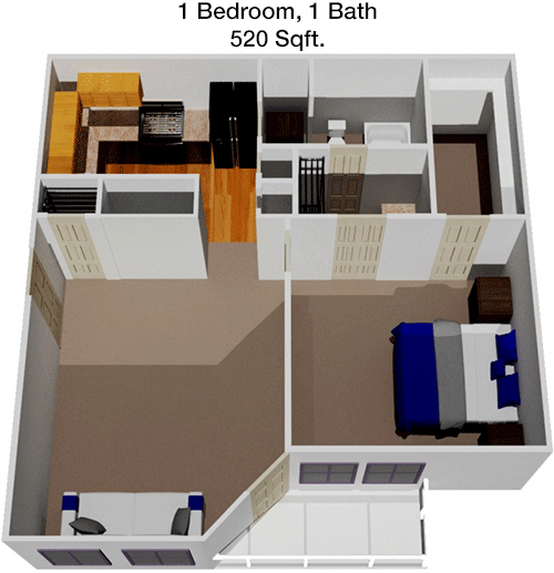 520 sq ft floorplan layout