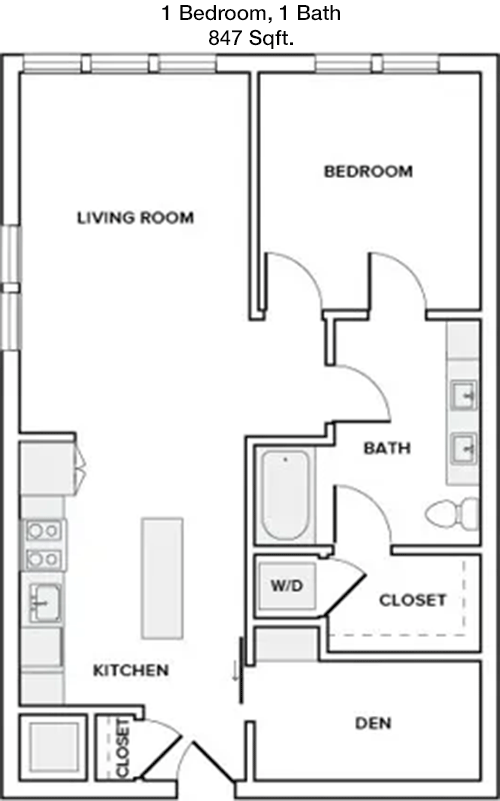 847 sq ft floorplan layout