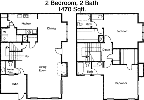 1,470 sq ft floorplan layout