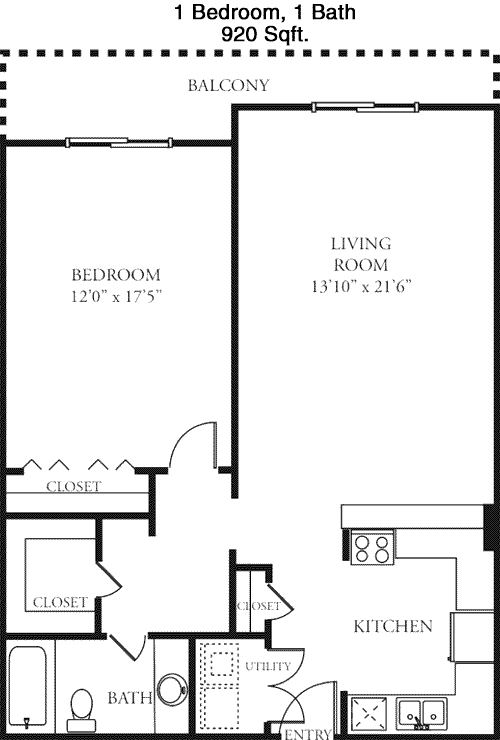 920 sq ft floorplan layout