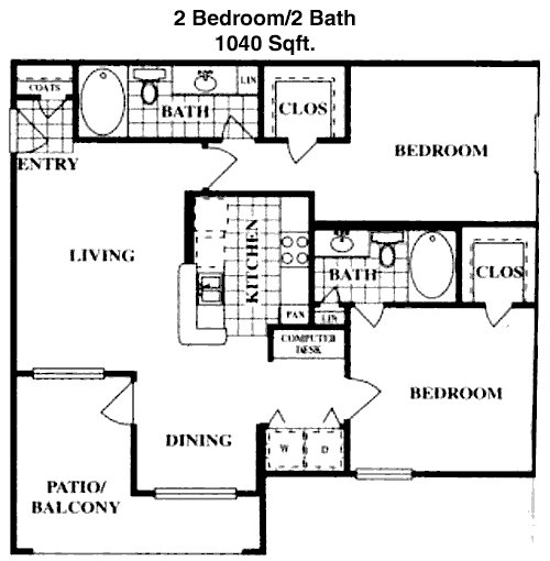 1,040 sq ft floorplan layout