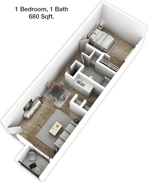 680 sq ft floorplan layout