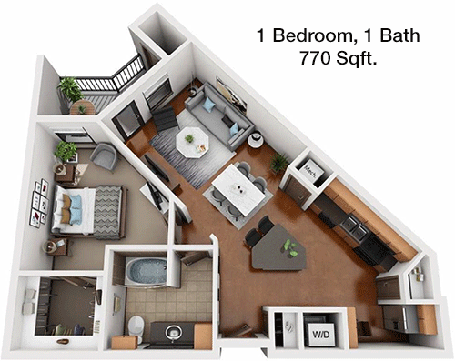 770 sq ft floorplan layout