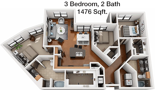 1,476 sq ft floorplan layout