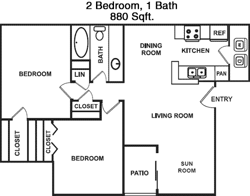 880 sq ft floorplan layout
