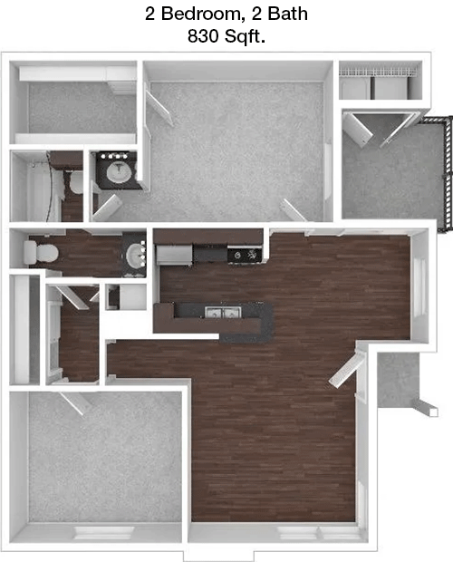 830 sq ft floorplan layout