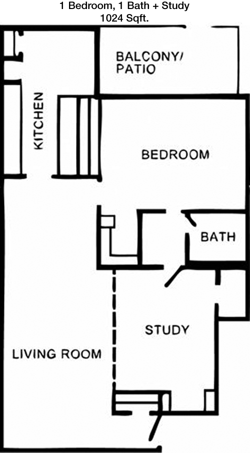 1,024 sq ft floorplan layout