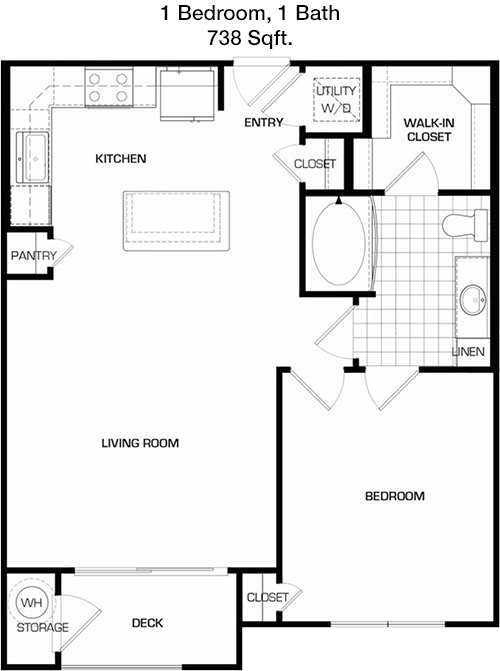 738 sq ft floorplan layout