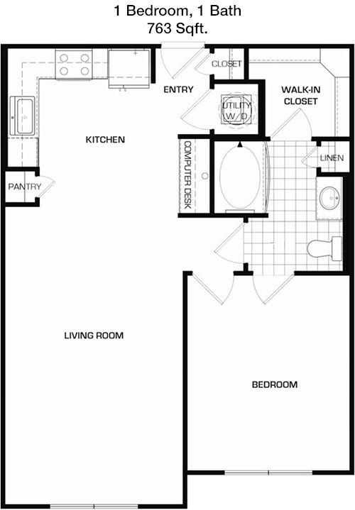 763 sq ft floorplan layout