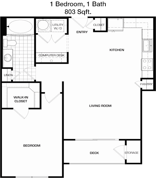 803 sq ft floorplan layout