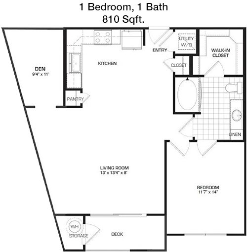 810 sq ft floorplan layout