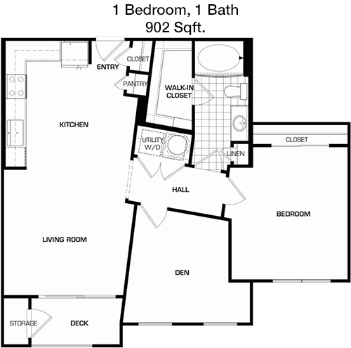 902 sq ft floorplan layout