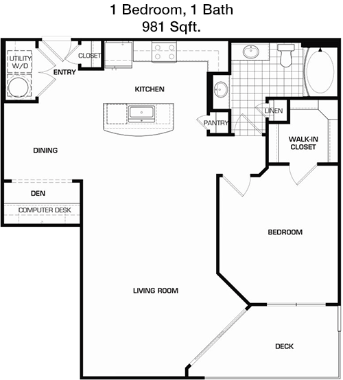 981 sq ft floorplan layout