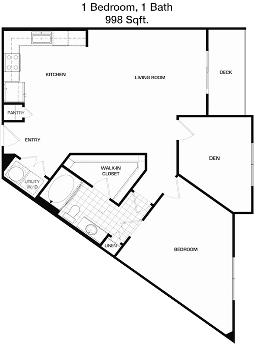 998 sq ft floorplan layout