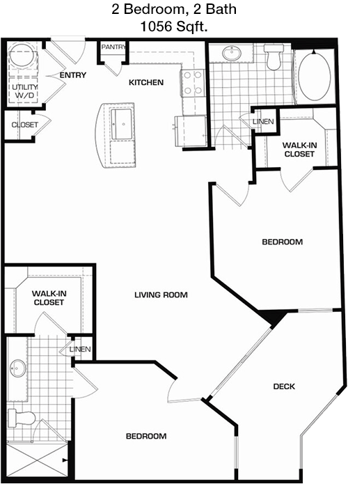1,056 sq ft floorplan layout