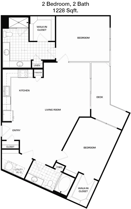1,228 sq ft floorplan layout