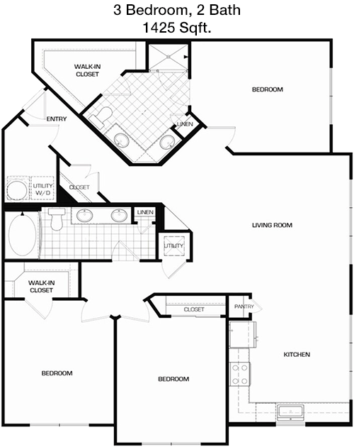 1,425 sq ft floorplan layout
