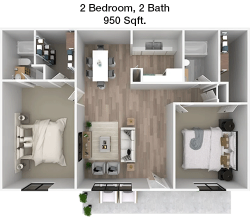 950 sq ft floorplan layout