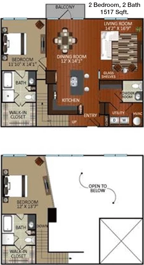 1,517 sq ft floorplan layout