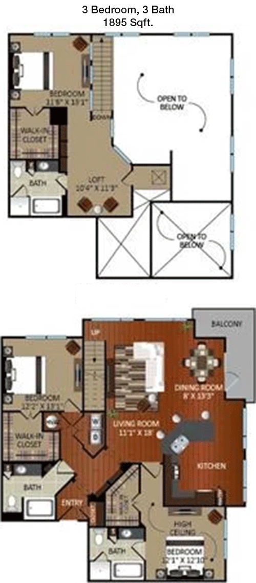 1,895 sq ft floorplan layout