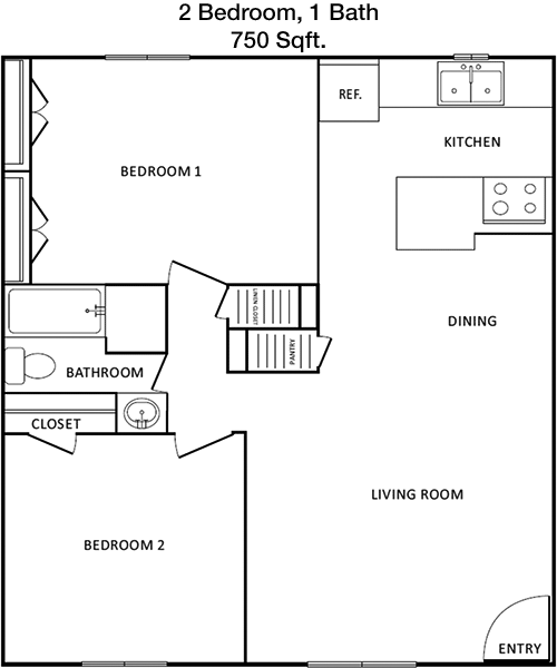750 sq ft floorplan layout