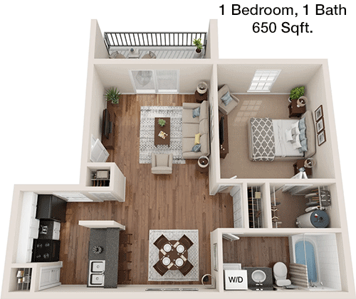 650 sq ft floorplan layout