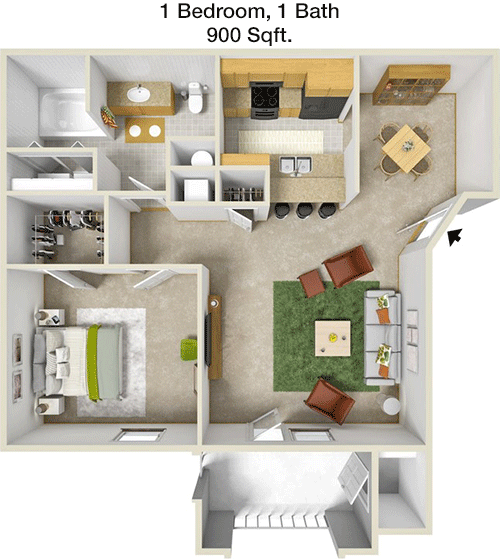 900 sq ft floorplan layout