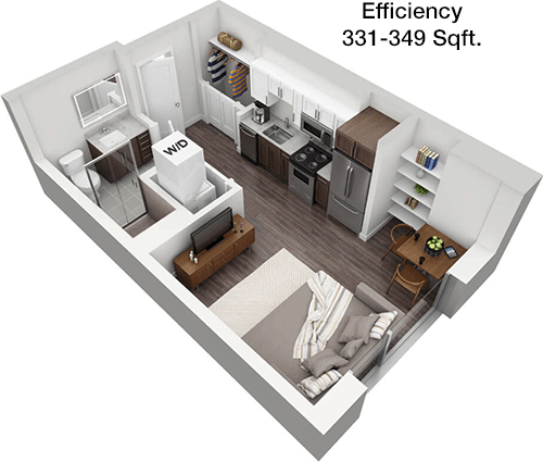 331 sq ft floorplan layout