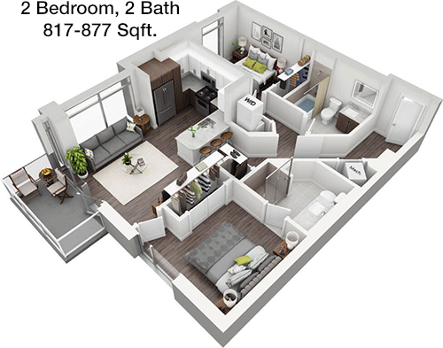817 sq ft floorplan layout