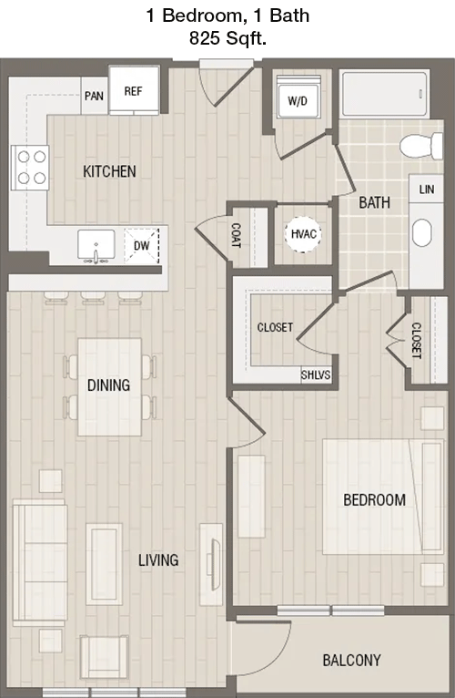 825 sq ft floorplan layout