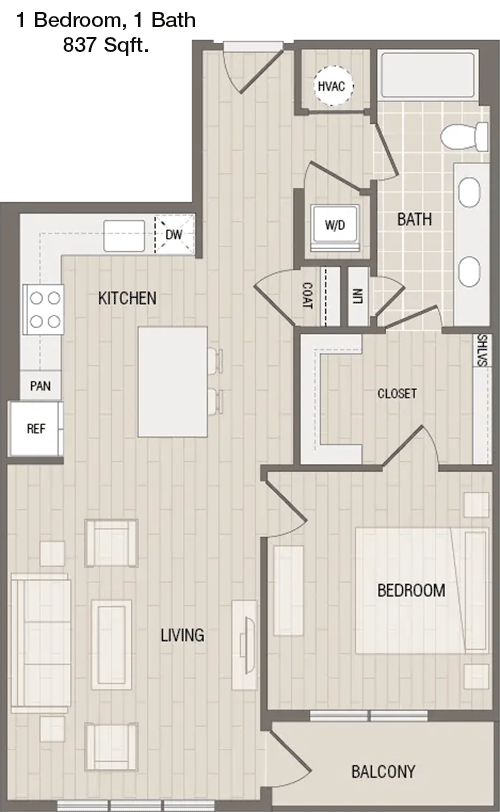 837 sq ft floorplan layout