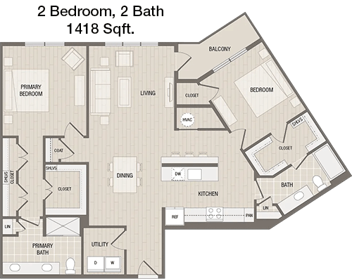 1,418 sq ft floorplan layout