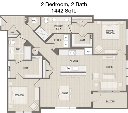 1,442 sq ft floorplan layout