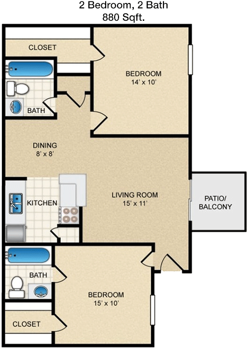 880 sq ft floorplan layout