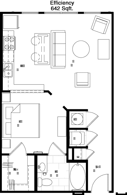 642 sq ft floorplan layout