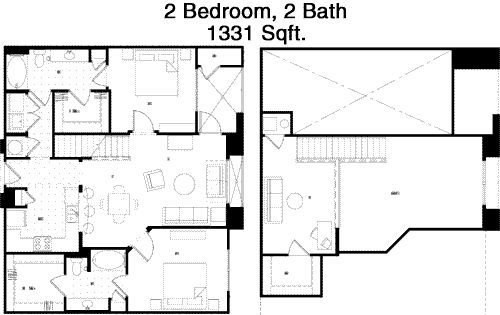 1,331 sq ft floorplan layout