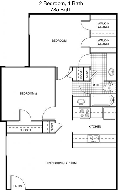 785 sq ft floorplan layout