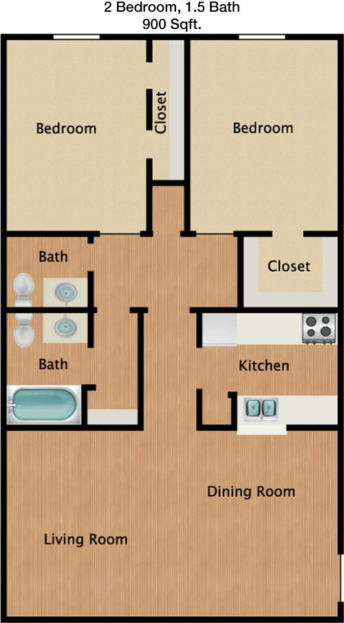 900 sq ft floorplan layout