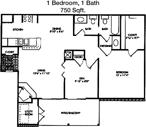 750 sq ft floorplan layout