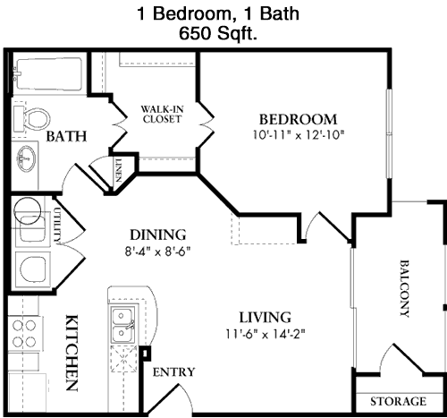 650 sq ft floorplan layout